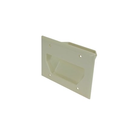 Cable Wholesale 3-Gang Recessed Low Voltage Cable Plate, Lite Almond 45-0003-LA